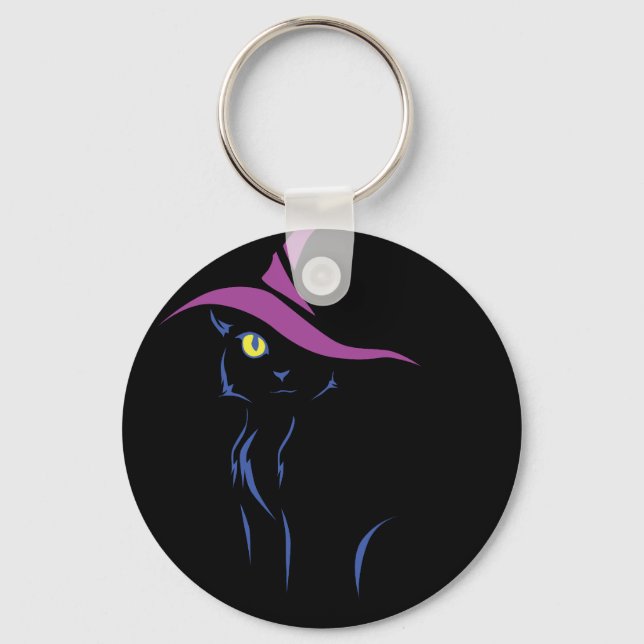 Chaveiro Gato Negro Halloween (Frente)