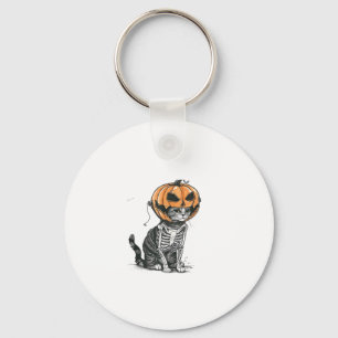 Chaveiro Gato Negro Halloween Pumpkin Cabeça Figurino Para
