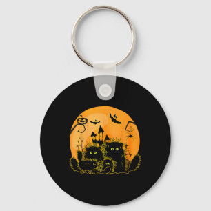Chaveiro Gato Negro Pumpkin Lua Halloween Costume Gato
