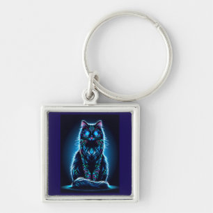 Chaveiro Gato Neon Fundo Vibrante-97948