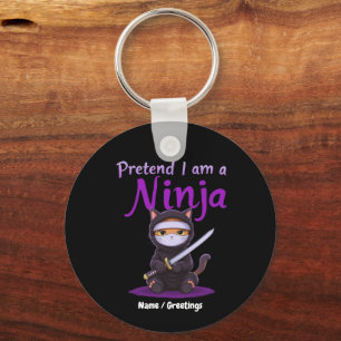 Chaveiro Gato Ninja Furtivo Gatinho Máscarado Guerreiro Pun