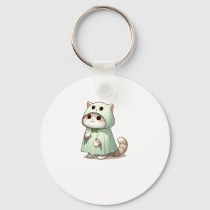 Chaveiro Gato no Fantasma para o Halloween