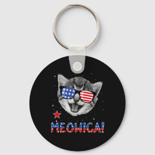 Chaveiro Gato Patriota 4 De Julho Meowica Bandeira American