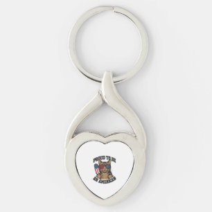 Chaveiro Gato Patriótico Orgulhoso por Ser Americano Vetor 