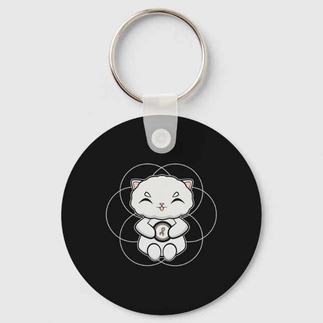 Chaveiro Gato Persa Anime Gatinho Conscientização da Dislex (Frente)