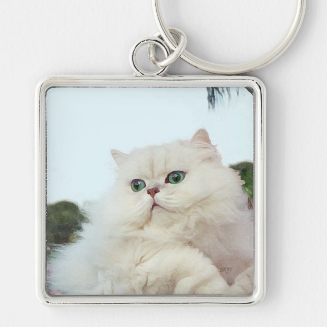 Chaveiro Gato Persa com Olhos de Jade (Frente)