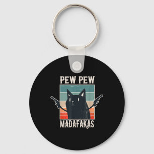 Chaveiro Gato Pew Pew Madafakas - Presente Vintage