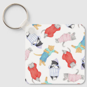 Chaveiro GATO PJs Pingente de Metal Quadrado