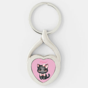 Chaveiro Gato preto bonito com Arco para decoração de Hallo