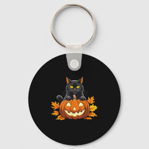 Chaveiro Gato Preto Bonito Pumpkin Halloween Figurume Spook