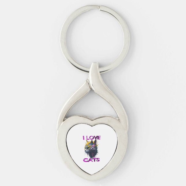 Chaveiro Gato preto branco 1 (Frente)