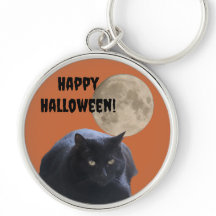 Gato Preto de Lua Completa do Halloween