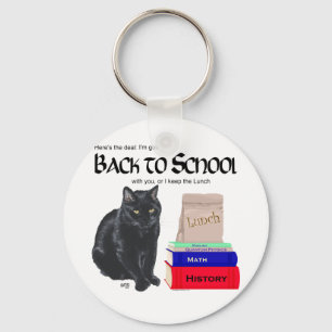 Chaveiro Gato Preto de Volta à Escola
