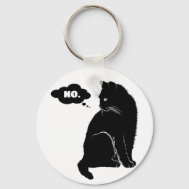 Chaveiro Gato Preto Diz Não - Presente Divertido para Amant
