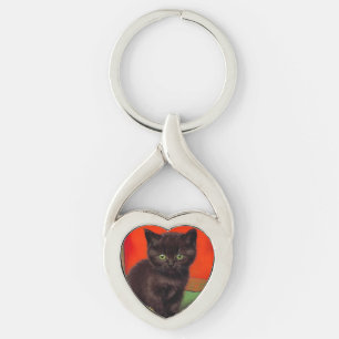 Chaveiro Gato Preto do Estilo Van Gogh