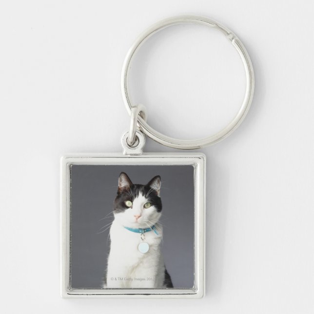 Chaveiro Gato preto e branco (Frente)