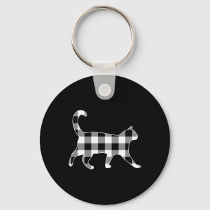 Chaveiro Gato Preto E Branco Xadrez de Búfalo Feliz Natal