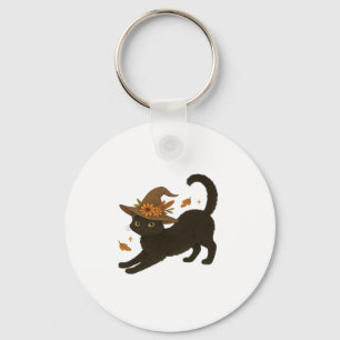 Chaveiro Gato Preto Esticado � Camiseta Clássica de Outono