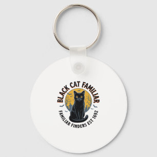 Chaveiro Gato Preto Familiar Desenho de Resgate de Hallowee