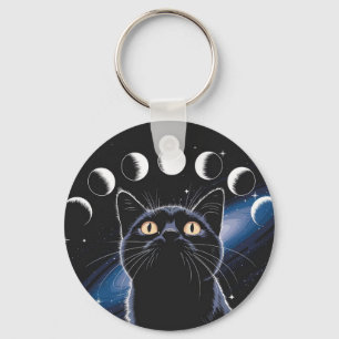 Chaveiro Gato Preto Gótico, Presente Gótico, Gato Preto da 