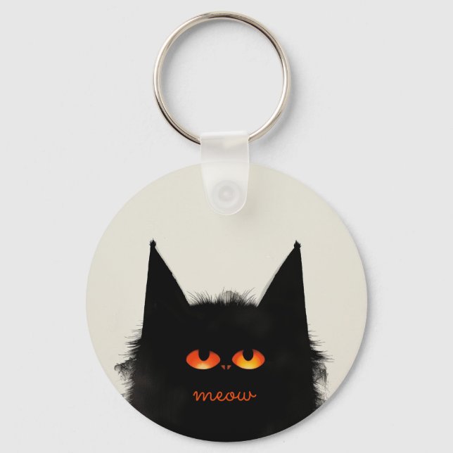Chaveiro Gato Preto Grumado (Frente)
