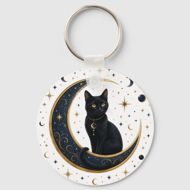 Chaveiro gato preto mágico (Frente)