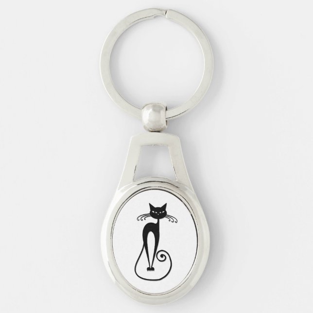 Chaveiro Gato preto magro e caprichoso (Frente)