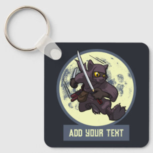 Chaveiro Gato Preto Ninja Arte Animal Alternativa Excêntric