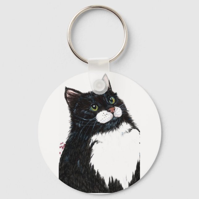 Chaveiro gato preto tux (Frente)