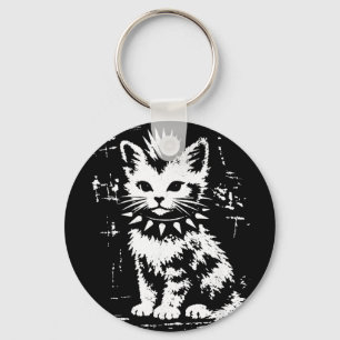 Chaveiro Gato punk gatito meme vintage engraçado homens mul
