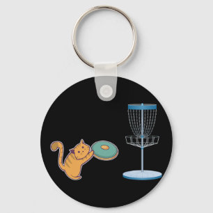 Chaveiro Gato Que Jogam Disc Golf - Gato de Disc Golf Para