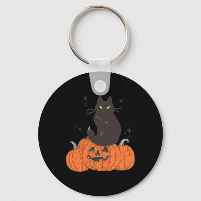 Chaveiro Gato Sapatinho Do Halloween Com Abóbora (Frente)