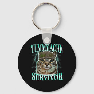 Chaveiro Gato Sobrevivente de Dor de Barriga Meme Dito Dive