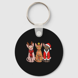 Chaveiro Gato Sphynx Natal Retro Papai Noel Rena