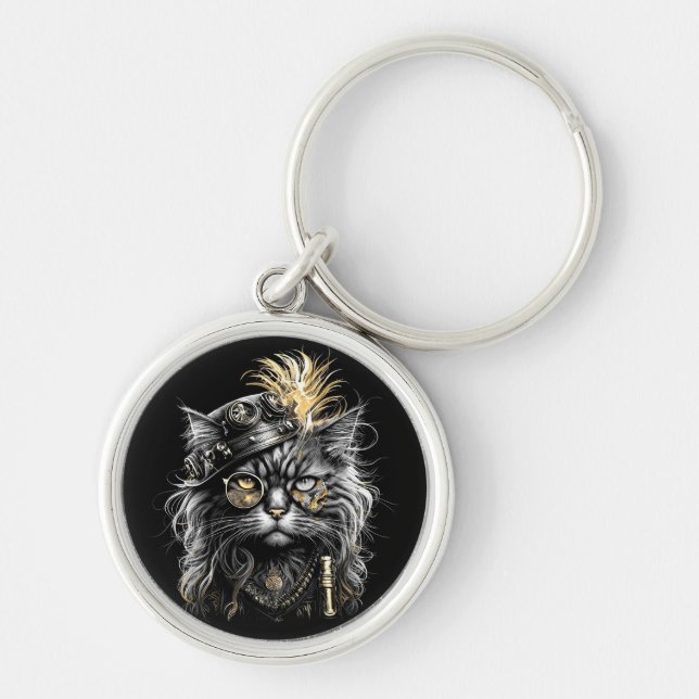 Chaveiro Gato Steampunk Incrível  (Frente)