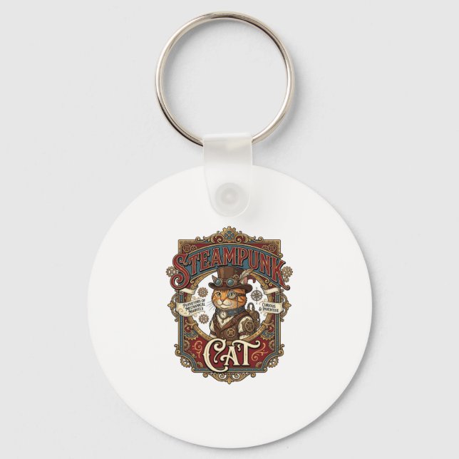 Chaveiro Gato Steampunk Vintage Steampunk Gato (Frente)