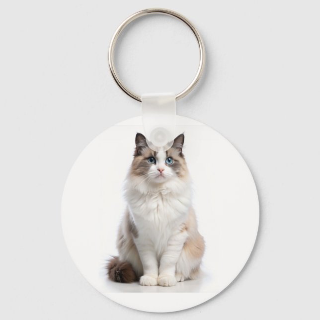 Chaveiro Gato Tabby Adorável com Olhos Brilhantes (Frente)