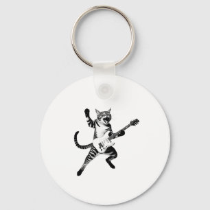Chaveiro Gato Tocando Violão, Pedra E Bandas, Mulheres Ki
