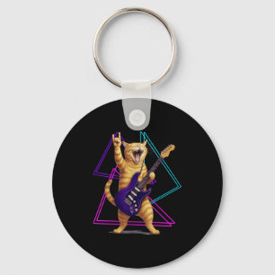 Chaveiro Gato Tocar Guitarra Astro do Rock Rock And Roll Ho