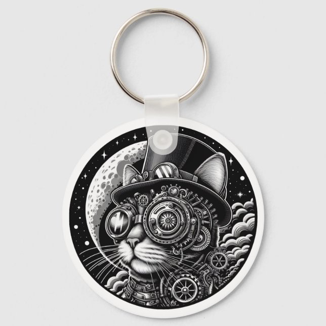 Chaveiro Gato Vitoriano Steampunk (Frente)