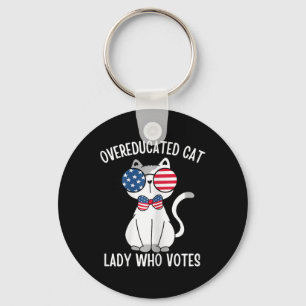 Chaveiro Gatona De Gato Engraçada Que Vota Para Kamala H