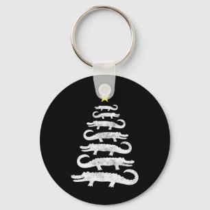 Chaveiro Gator Árvore de Natal Selvagem Alligator Xmas Engr