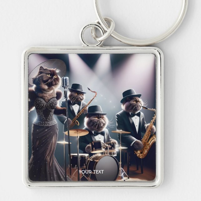 Chaveiro Gatos de Banda Fantasy Cute Jazz (Frente)