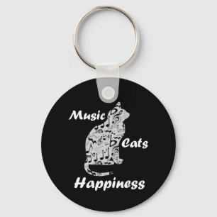 Chaveiro Gatos de Música Felicidade - Citação de Amante de