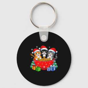 Chaveiro Gatos de Natal Kit Ramen Gatinho Anime Natal Para