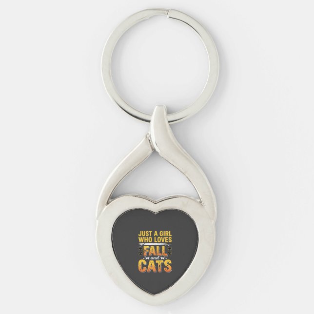 Chaveiro Gatos de Outono Design de Halloween para Meninas_1 (Frente)