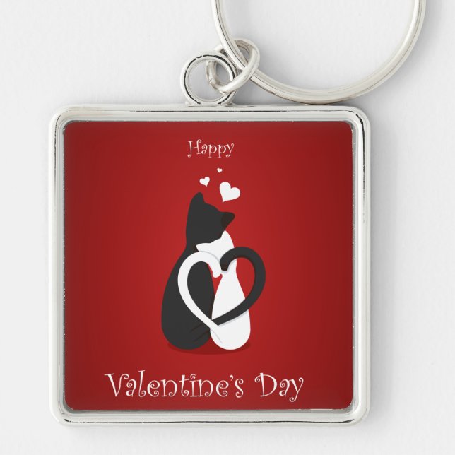 Chaveiro Gatos Dias de os namorados bonitos amam (Frente)