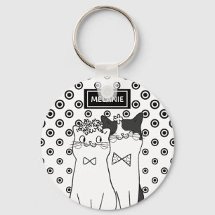 Chaveiro Gatos Dotty Bonitos no Amor Personalizados