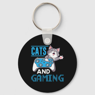 Chaveiro Gatos E Jogos Para O Jogo De Vídeo Gamer Do Gato D