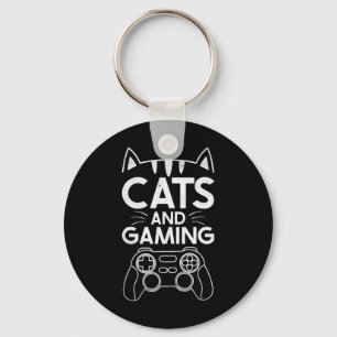 Chaveiro Gatos E Jogos Presente De Gamer Amante De Gato Eng